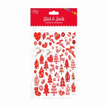 Abtibild Craciun Rosu Lipeste Si Zambeste 3 Buc