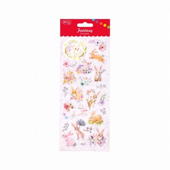 Abtibild Iepuri Cu Flori Fantezia