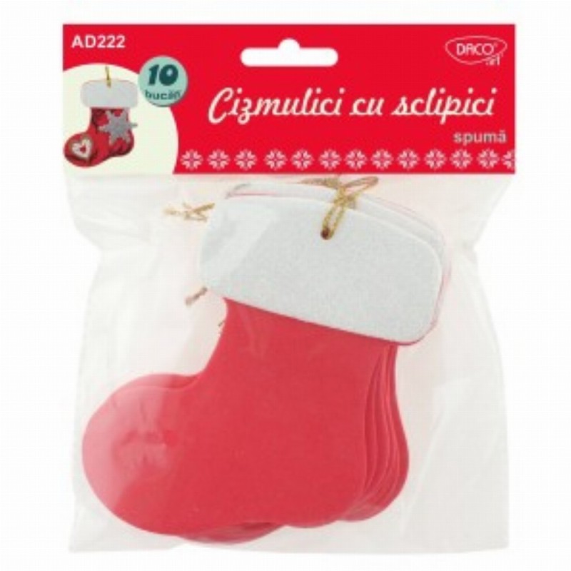 Accesorii Craft Cizmulici Cu Sclipici Spuma 6 Buc