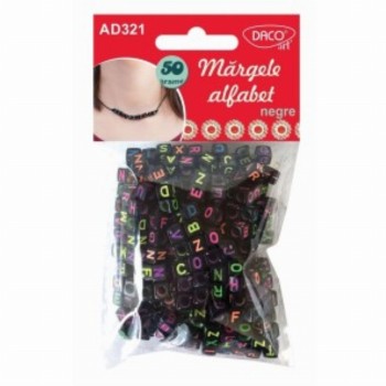 Accesorii Craft Margele Alfabet Negre 3 Buc