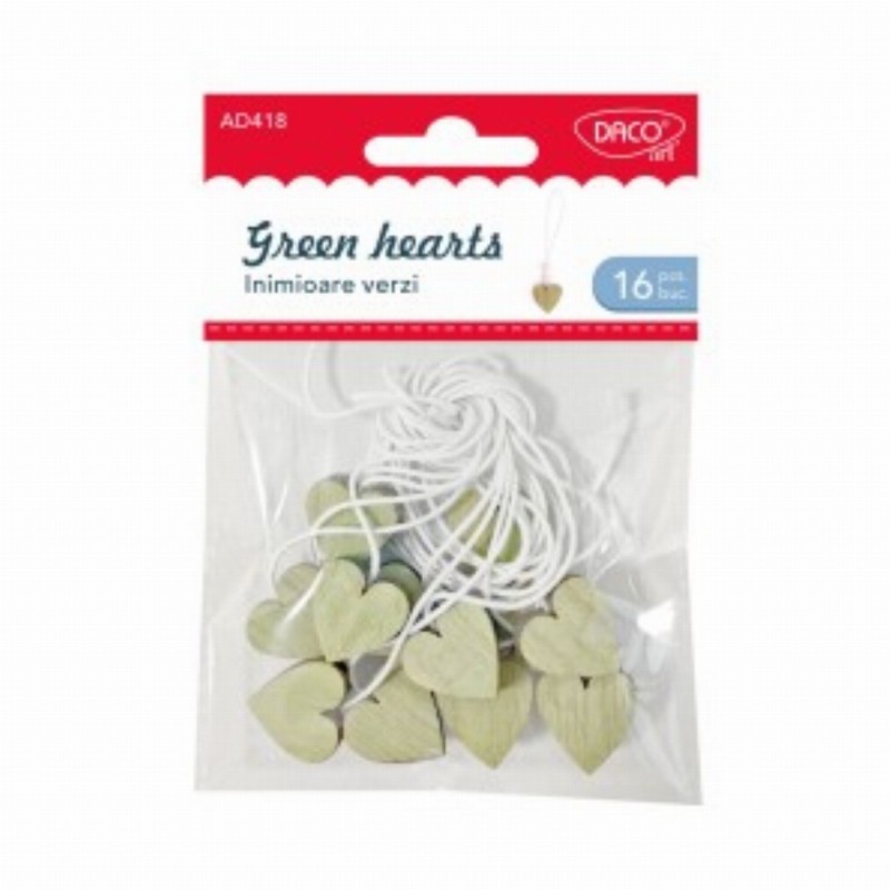 Accesorii Craft Inimioare Verzi 3 Buc