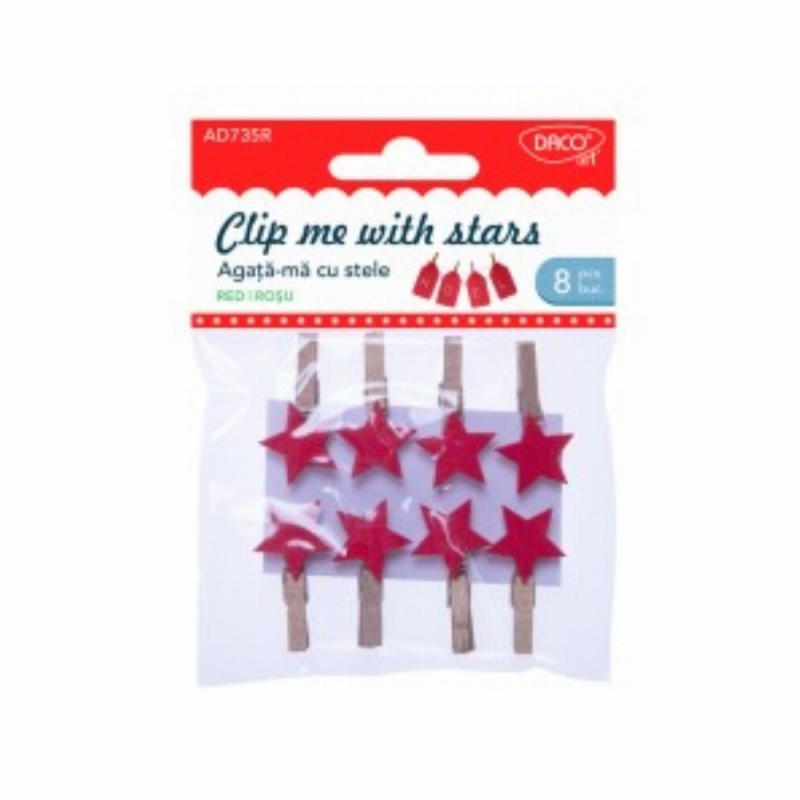 Accesorii Craft Agata Ma Cu Stele Rosu 3 Buc