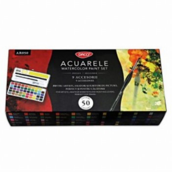 Acuarele 50 Culori Cutie Metalica