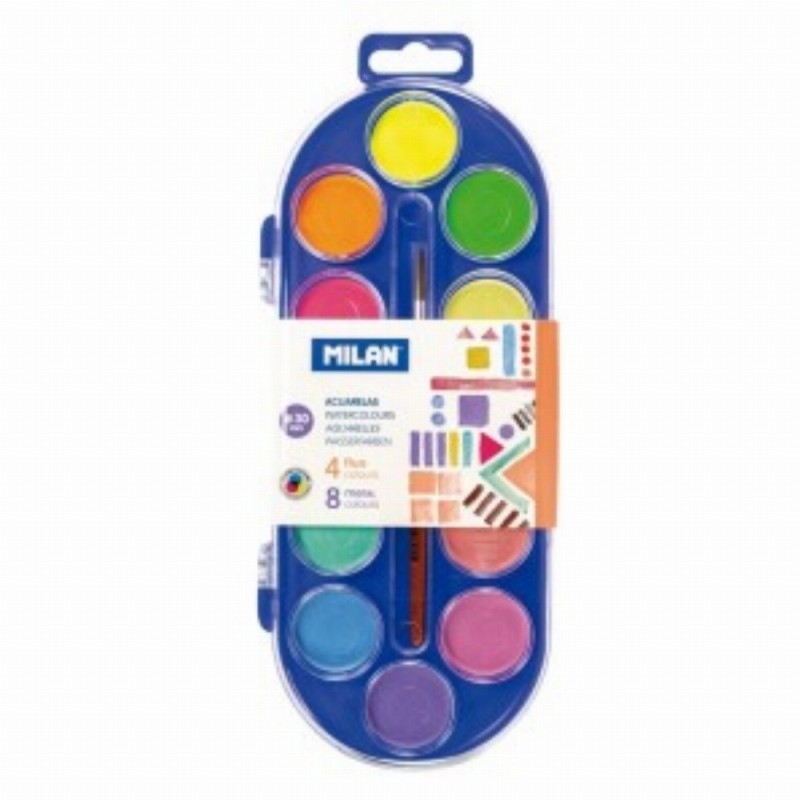 Acuarele 8 Metal 4 Fluo Culori