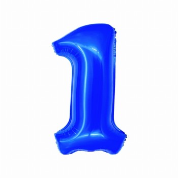 Balon Folie Cifra 1 Albastru 100 Cm