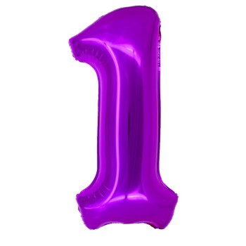 Balon Folie Cifra 1 Roz 100 Cm
