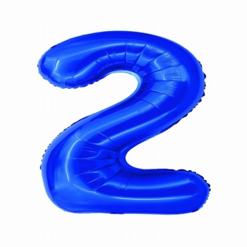 Balon Folie Cifra 2 Albastru 100 Cm