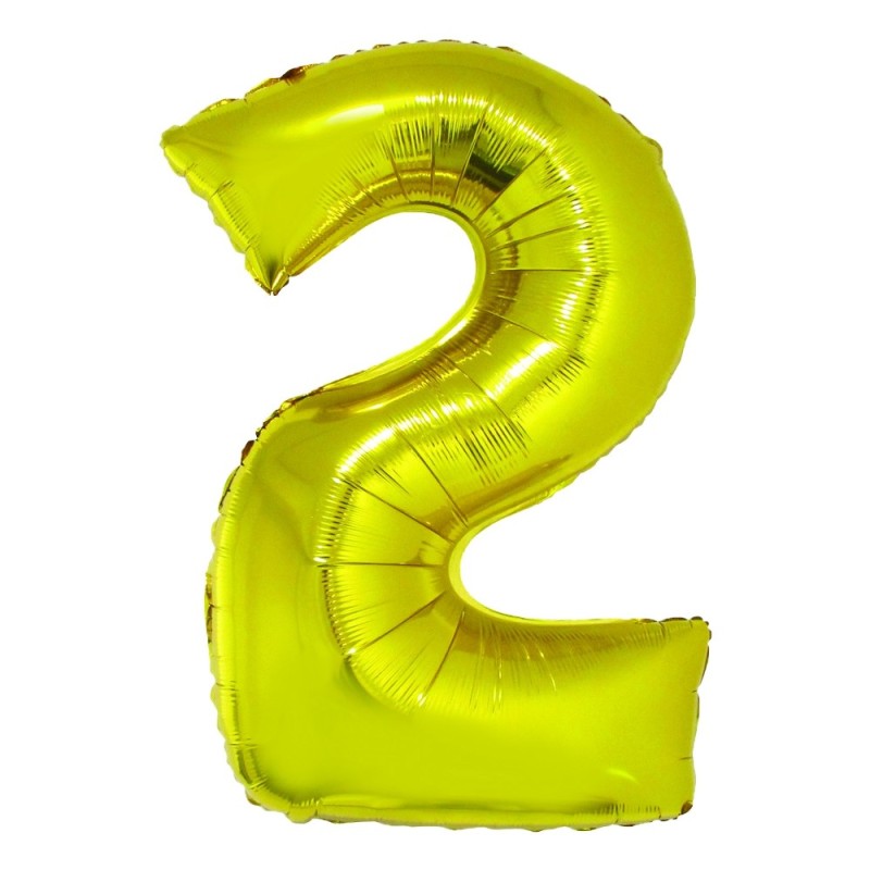 Balon Folie Cifra 2 Auriu 100 Cm