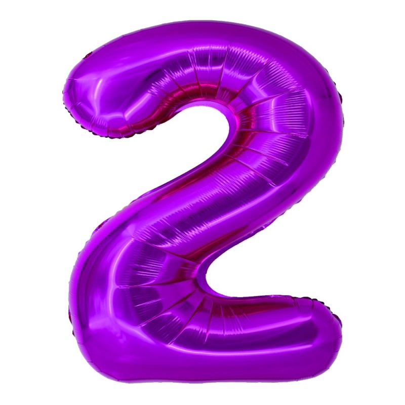 Balon Folie Cifra 2 Roz 100 Cm