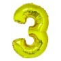 Balon Folie Cifra 3 Auriu 100 Cm
