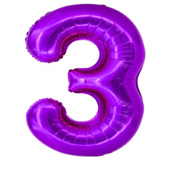 Balon Folie Cifra 3 Roz 100 Cm