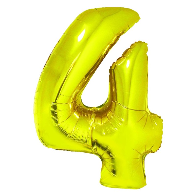 Balon Folie Cifra 4 Auriu 100 Cm
