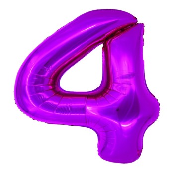 Balon Folie Cifra 4 Roz 100 Cm
