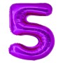 Balon Folie Cifra 5 Roz 100 Cm