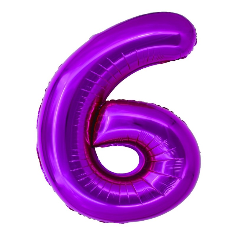 Balon Folie Cifra 6 Roz 100 Cm