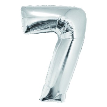 Balon Folie Cifra 7 Argintiu 85 Cm