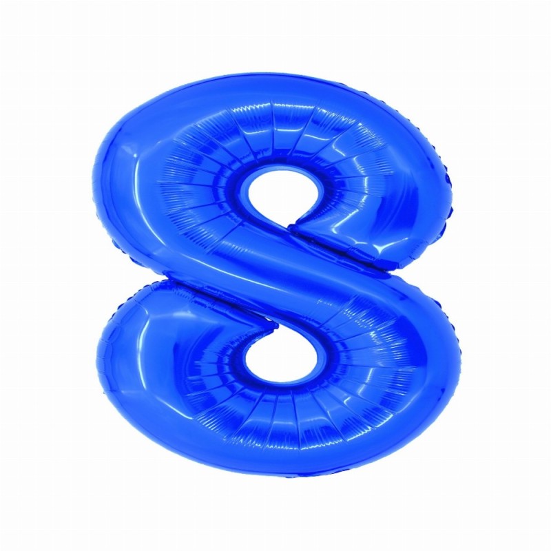 Balon Folie Cifra 8 Albastru 100 Cm