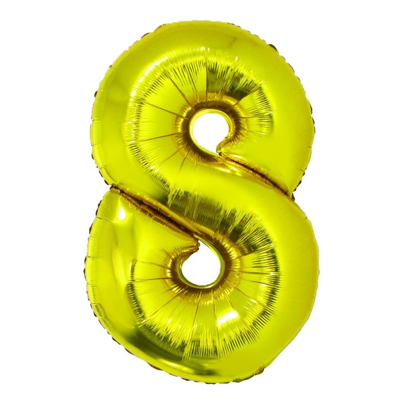 Balon Folie Cifra 8 Auriu 85 Cm