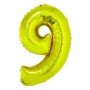 Balon Folie Cifra 9 Auriu 100 Cm