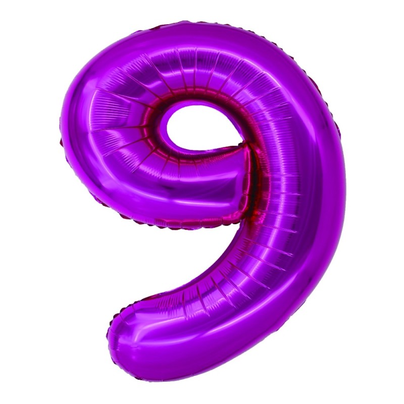 Balon Folie Cifra 9 Roz 100 Cm