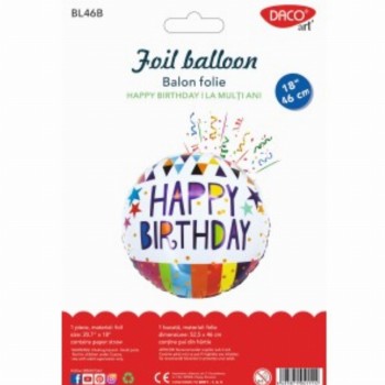 Balon Folie Happy Birthday 46 Cm