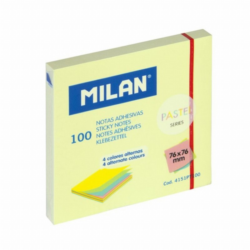 Bloc Notes Adeziv 76x76 4 Culori Asortate Pastel