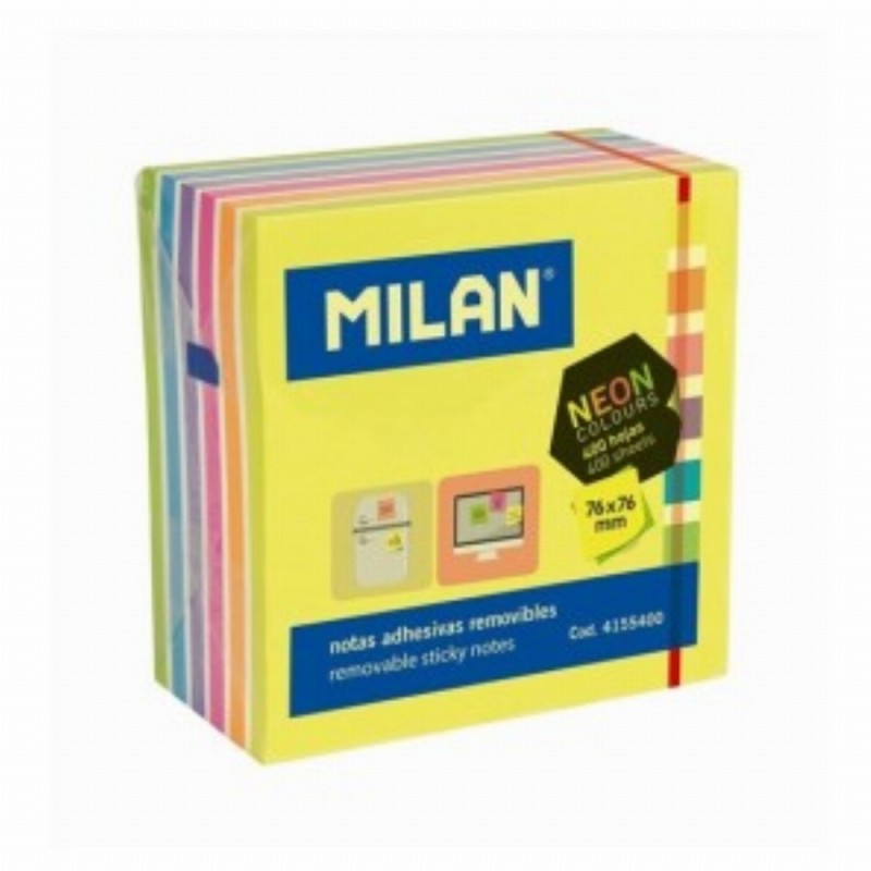 Bloc Notes Adeziv Cub 76x76 7 Culori Neon 12 Buc