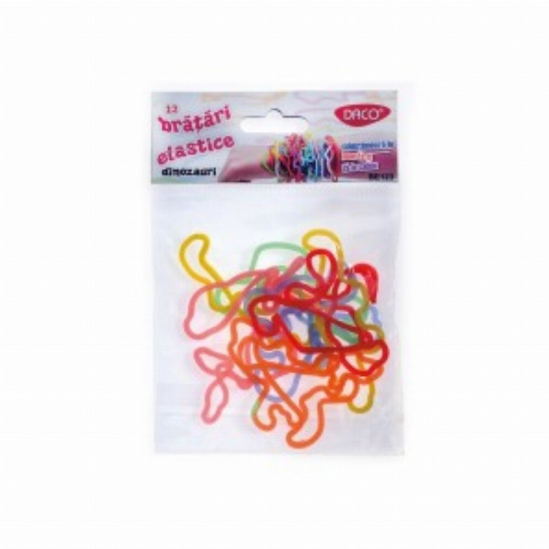 Bratari Elastice 12buc set Dinozauri
