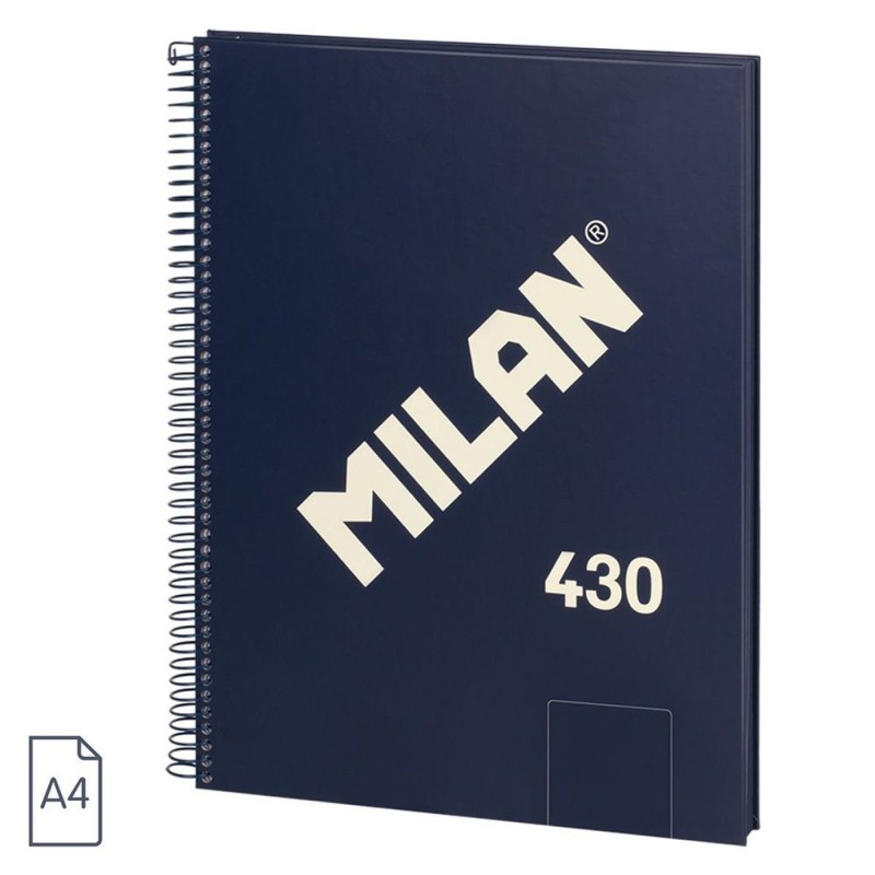 Caiet A4 80 File Velin Spira Albastru