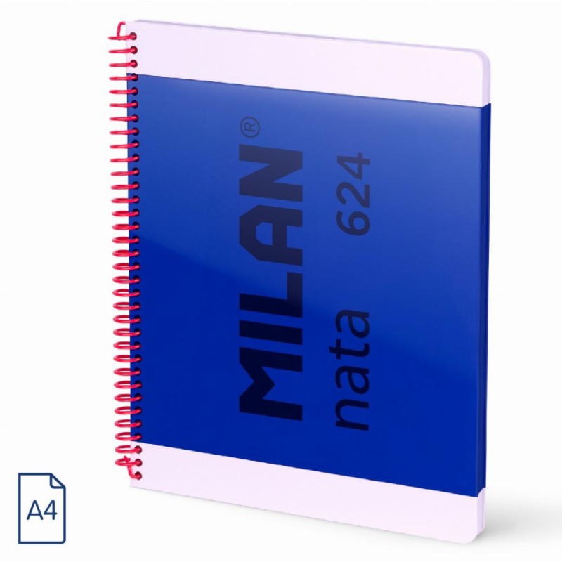 Caiet A4 80 File Velin Spira Albastru Nata