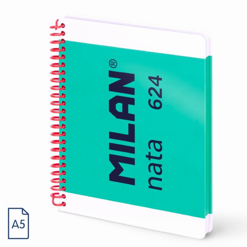 Caiet A5 80 File Velin Spira Verde Nata