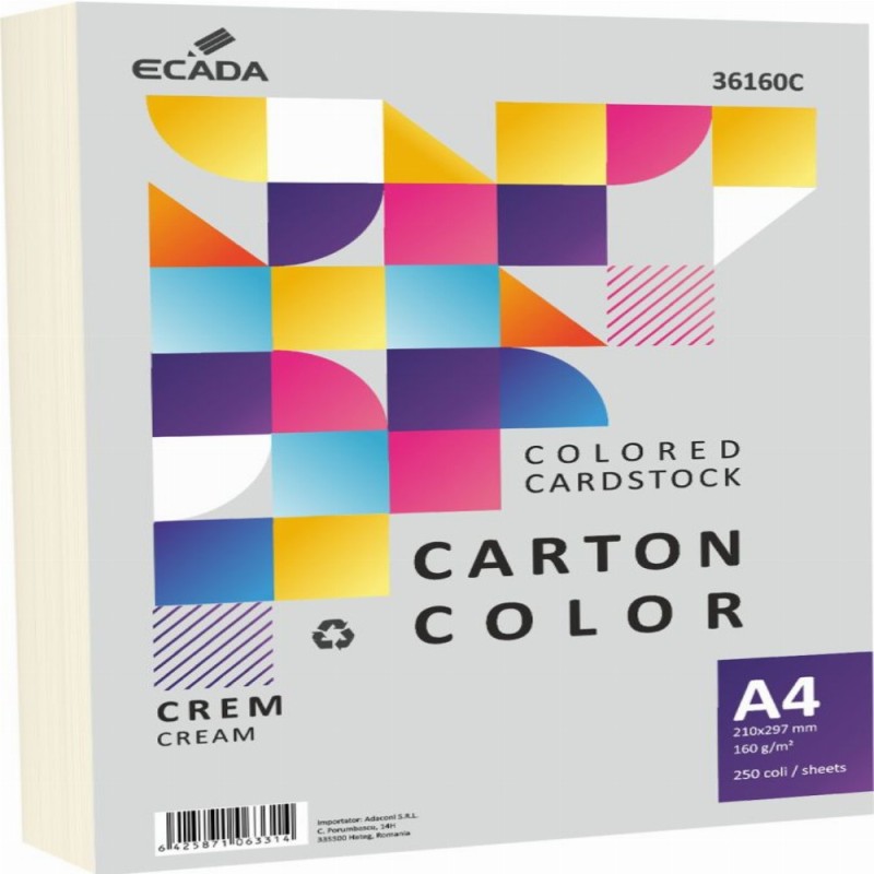 Carton Color 160g Mp A4 250 Coli Crem