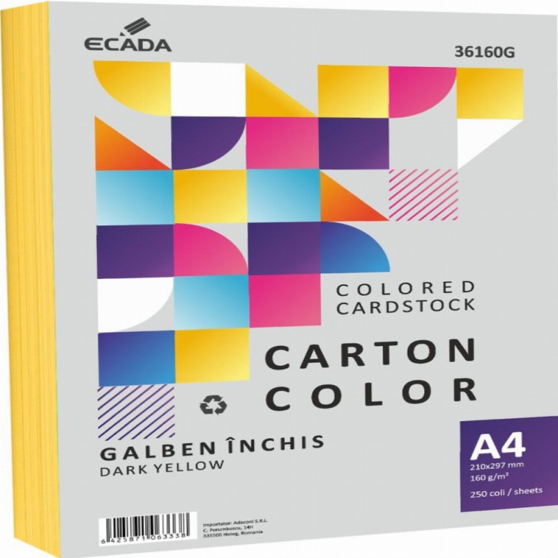 Carton Color 160g Mp A4 250 Coli Galben Inchis