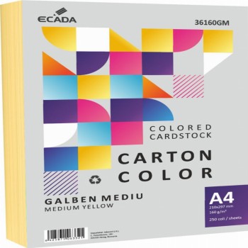 Carton Color 160g Mp A4 250 Coli Galben Mediu