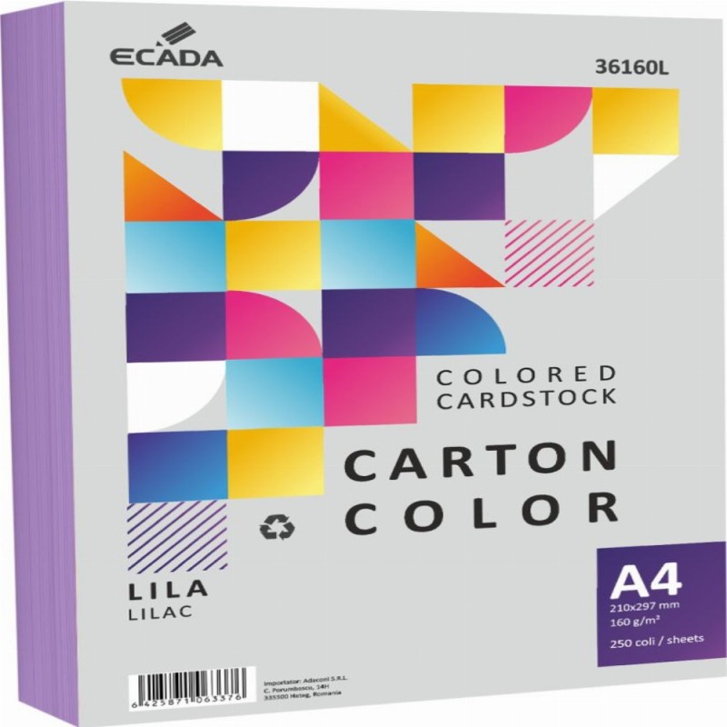 Carton Color 160g Mp A4 250 Coli Lila
