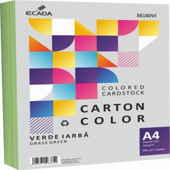 Carton Color 160g Mp A4 250 Coli Verde Iarba