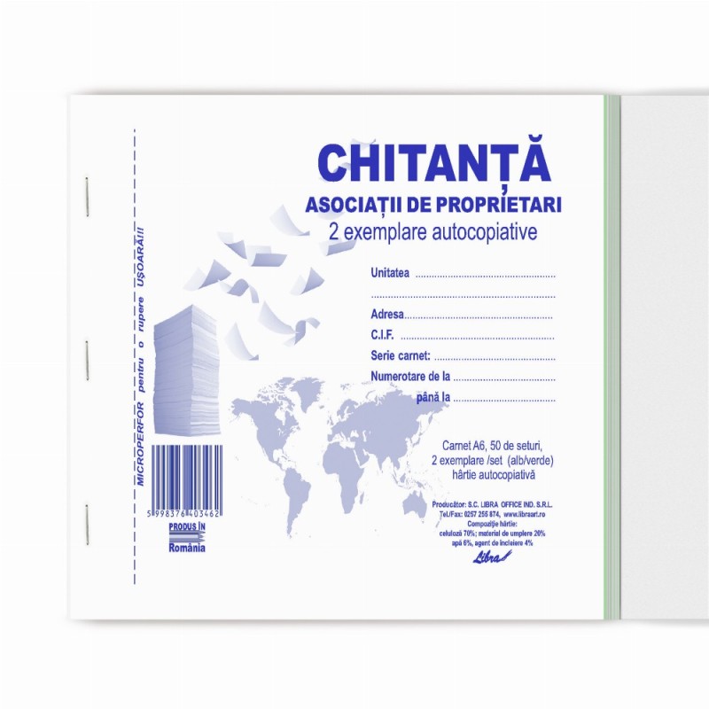 Chitantier A6 2ex Asociatii Proprietari
