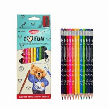 Creion Color 12 Cu Radiera