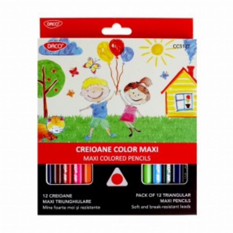 Creion Color 12 Culori Maxi Triunghiular