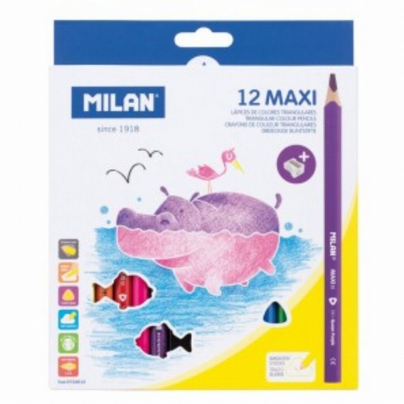 Creion Color 12 Maxi Triunghiular 12 Buc