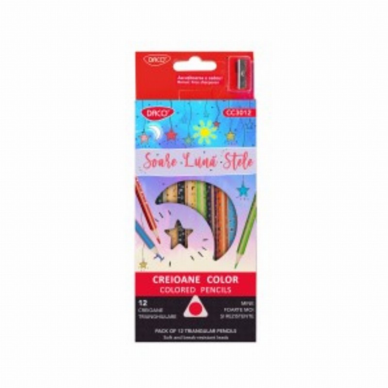Creion Color 12 Soare Luna Stele