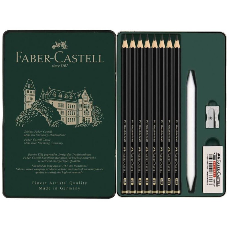 Creion Grafit Mat Pitt Faber Castell Set 11