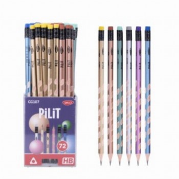 Creion Negru Cu Radiera Pilit 72 Buc