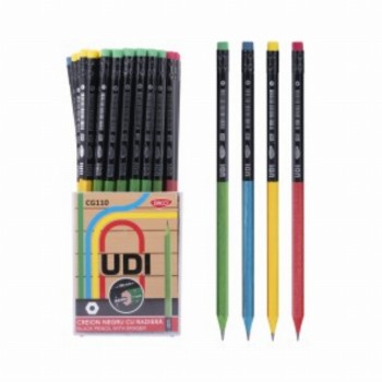 Creion Negru Cu Radiera Udi 72 Buc