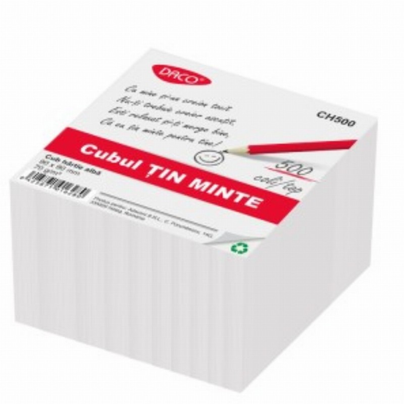 Cub Hartie Alb 9x9cm 500coli