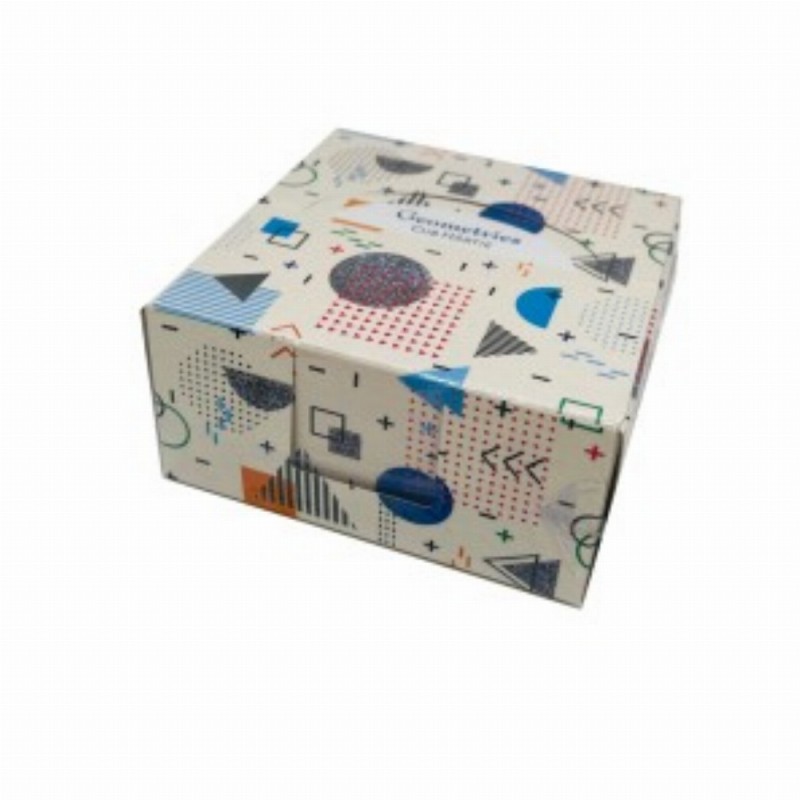 Cub Hartie Alb Cu Suport Carton Geometries