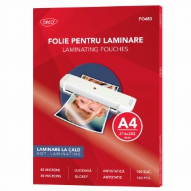 Folie Laminare A4 80 Microni 100 top