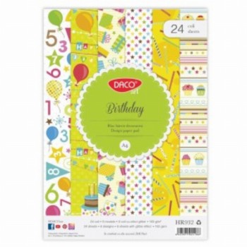 Hartie Decorativa A4 24 Coli Birthday
