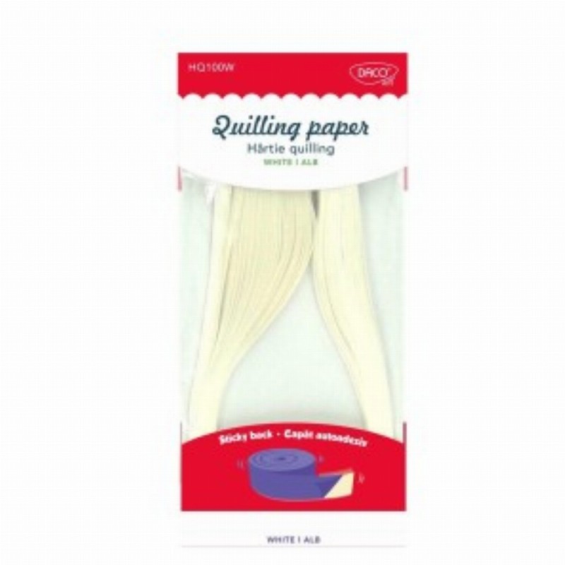 Hartie Quilling Aa Alb 42.5x0.5cm 100 Set