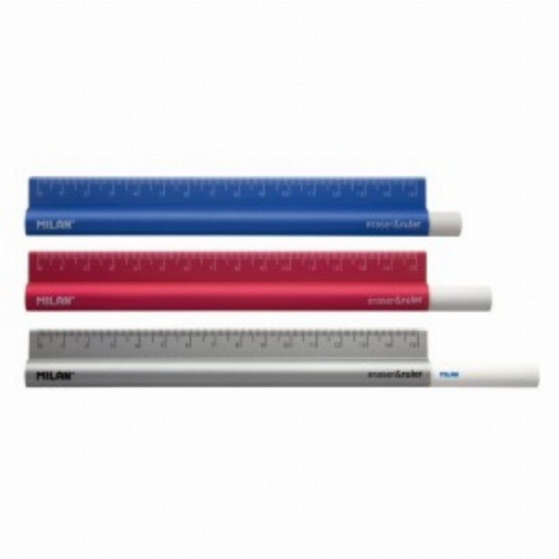 Liniar 15 Cm Metalic Cu Radiera 10 Buc